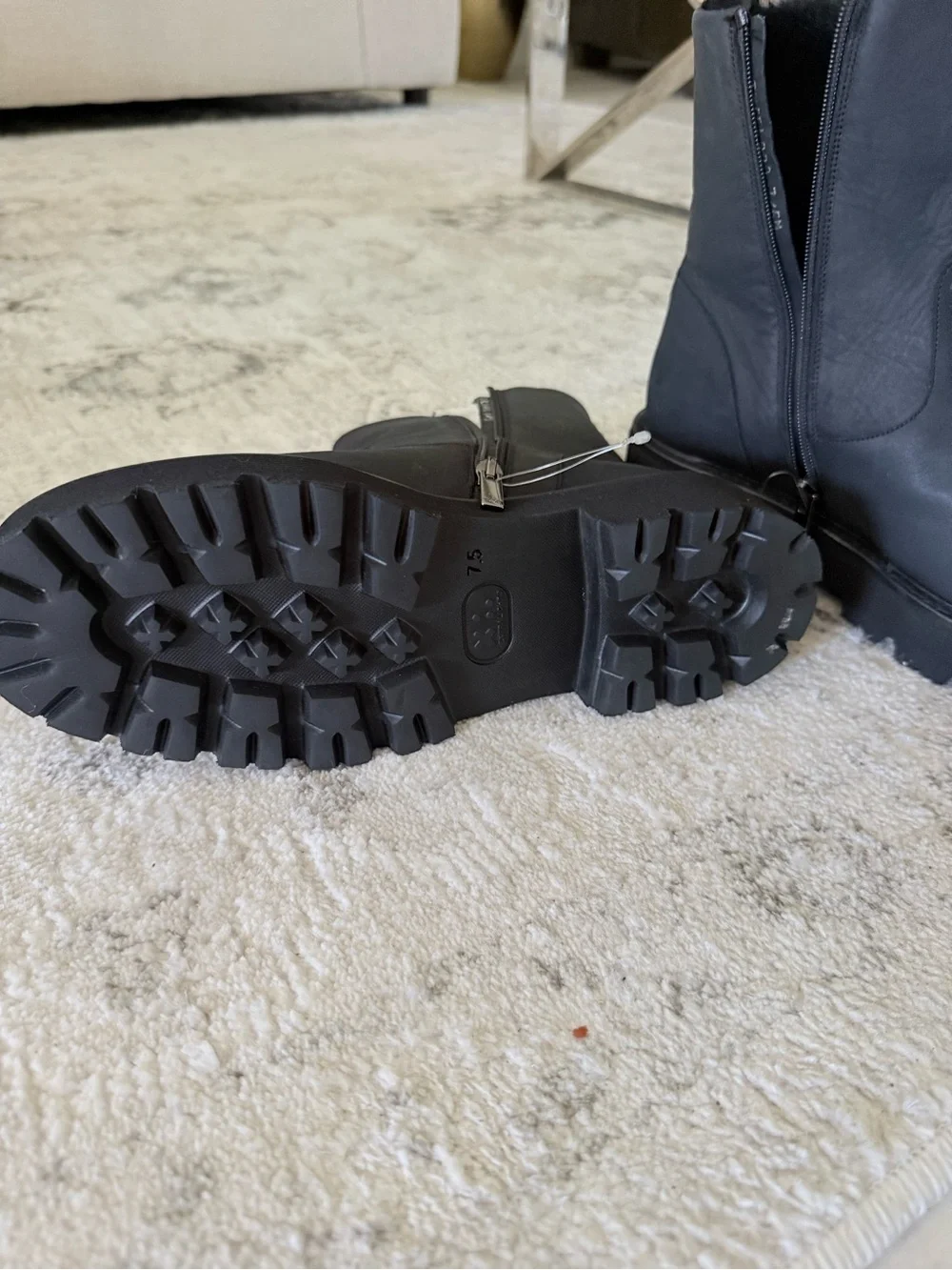 Aquatalia Black Shearling-Trim Waterproof Ankle Boots